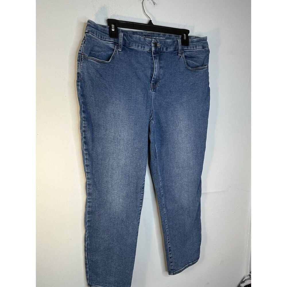 Chicos 26” Inseam Girlfriend Slim Ankle Pants Medium Blue Size 3 US 16